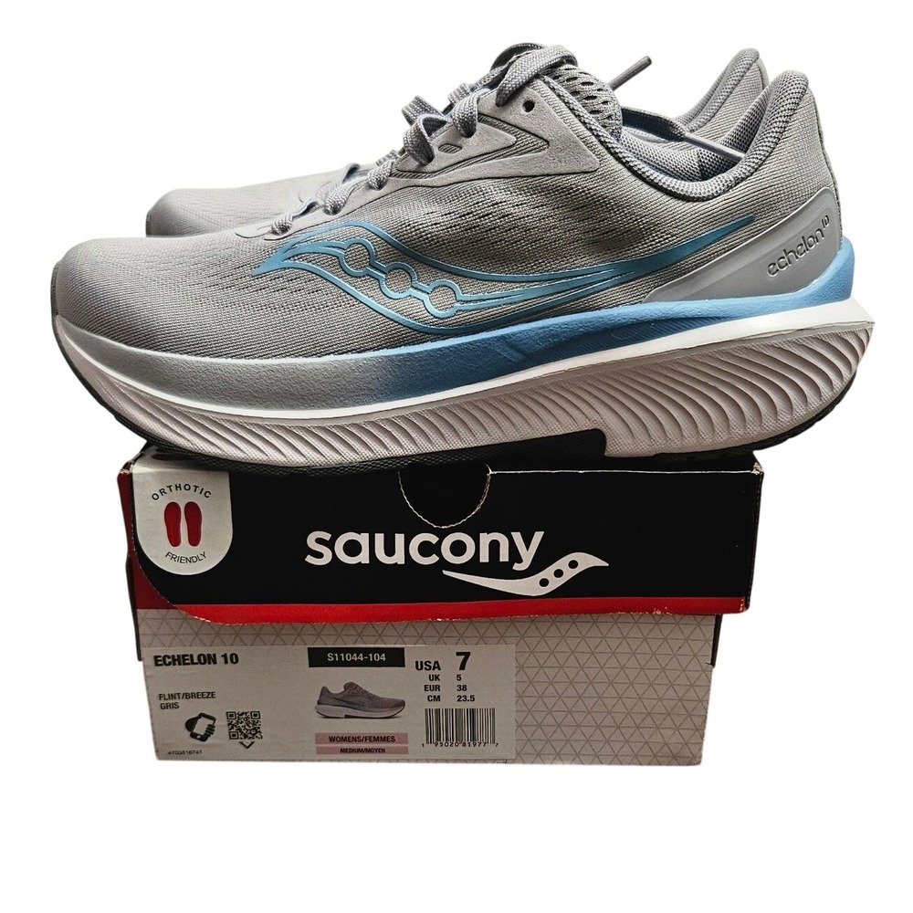Saucony Echelon 10 Womens Running Shoes Flint Breeze Grey S11044-104 Size 7